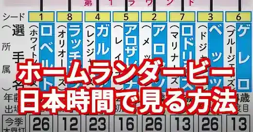 【日本時間で解説】ホームランダービー2025の時間はいつ？無料視聴方法も
